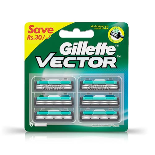 GILLETTE VECTOR BLADE 6CART...